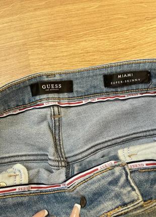 Джинсы скинни guess, зауженные голубые джинсы, джинсы guess оригинал, мужские джинсы5 фото