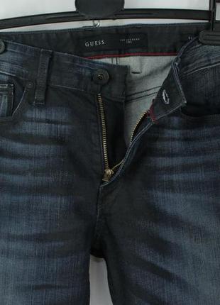 Стильные брендовые джинсы guess slim straight blue coated denim jeans men's2 фото