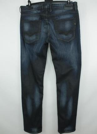 Стильные брендовые джинсы guess slim straight blue coated denim jeans men's4 фото