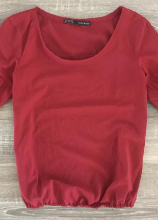 Стильна блуза приглушеного червоного кольору від zara1 фото