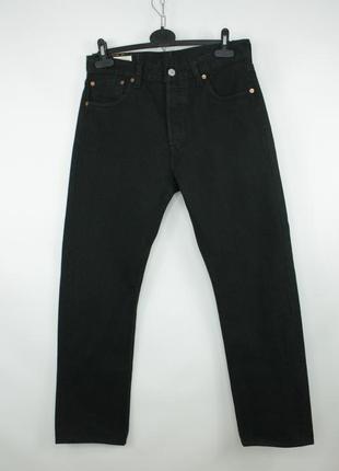 Класичні щільні джинси levi's 501 original fit premium black denim jeans3 фото