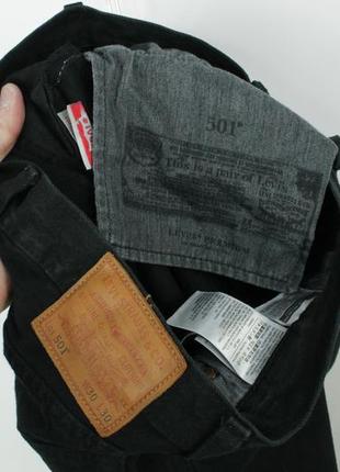 Класичні щільні джинси levi's 501 original fit premium black denim jeans8 фото