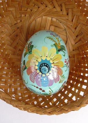 Великоднє яйце з дерева петриківським розпис