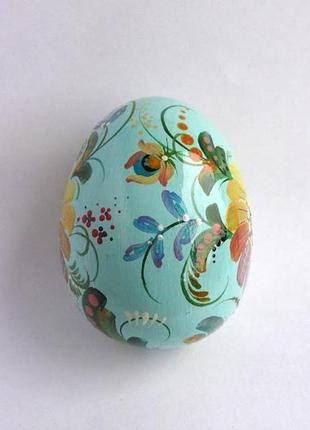 Великоднє яйце з дерева петриківським розпис5 фото