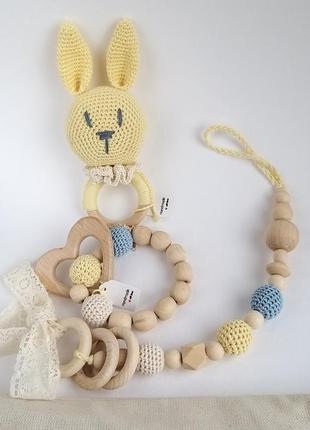 Подарунковий набір для новонародженого. экоигрушки