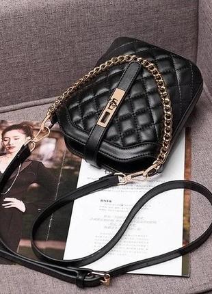 Маленькая сумка эко кожа, модная и стильная женская мини сумочка клатч стеганная6 фото