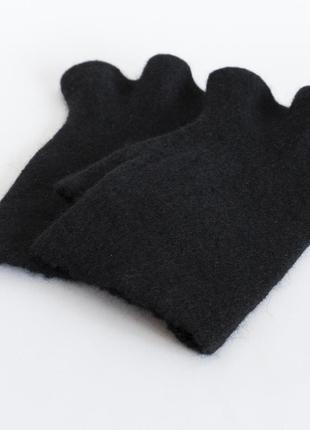 Валяні мітенки з рюшами жіночі рукавички без пальців з вовни мериносу подарунок дівчині сестрі9 фото