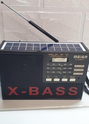 Многофункциональное радио м-529bt-s солнечная панель/аккумулятор/батарейка/фонарик/usb