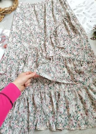 Шикарная юбка примарк со шлейфом длиннее сзади короче спереди с воланами primark4 фото