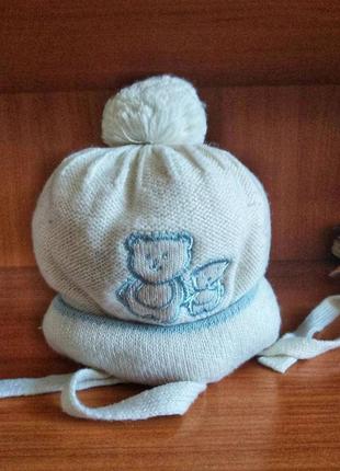 Зимова шапка для немовлят. зимняя шапка. 0-6 мес