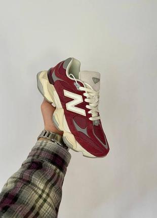 Женские кроссовки нью беланс 9060 / new balance 9060 washed burgundy u9060vna9 фото