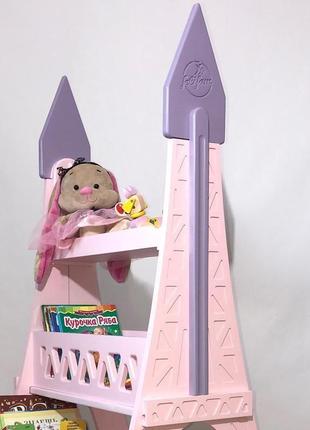 Стелаж для книг і іграшок дитячий eiffel tower (paris, france), (pink), дерево, колекція princess1 фото