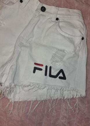 Джинсовые шорты белые фила fila2 фото