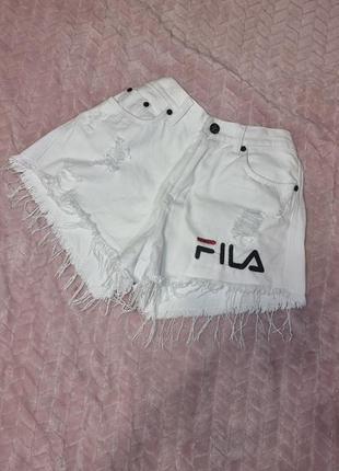 Джинсовые шорты белые фила fila1 фото