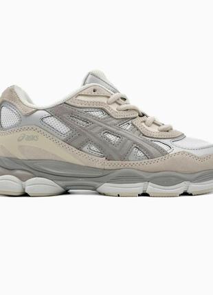 Новинка топові жіночі кросівки asics gel-nyc beige/silver