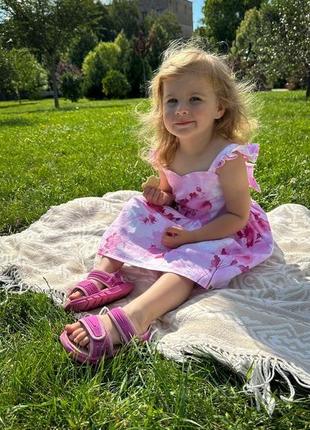 Сарафан дитячий з льону з бантиком для barbie girls9 фото