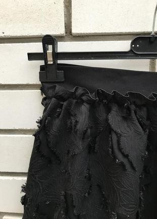 Фактурная жаккардовая черная юбка мини h&m6 фото