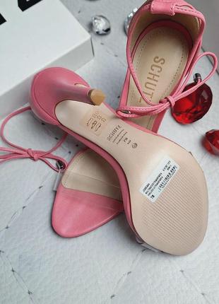 Schutz оригінал рожеві прозорі шкіряні босоніжки на шпильці