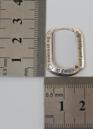 Серебряные серьги-кольца из серебра 925 пробы be present5 фото