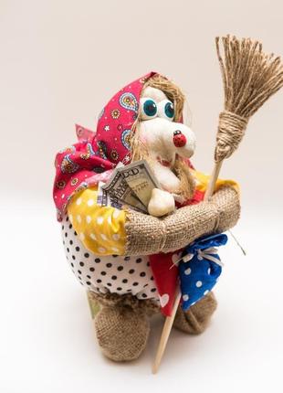 Текстильна лялька (мішок) баба яга 25-30 см3 фото