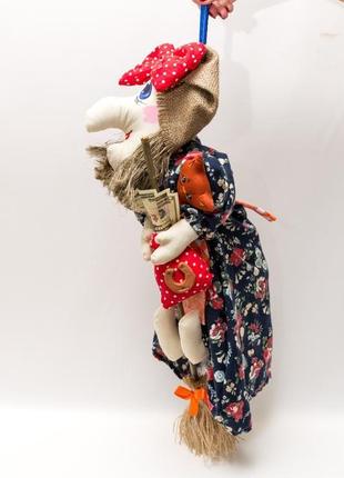 Текстильная кукла баба-яга летящая малая1 фото