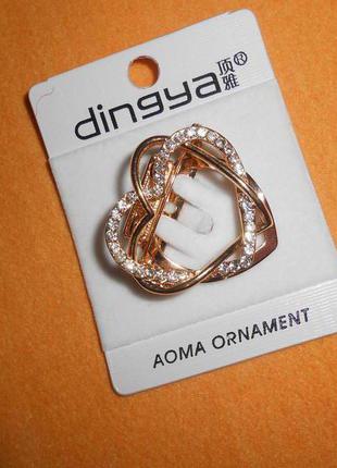 Декоративна брошка fashion jewellery dingya у формі сердець якісна біжутерія