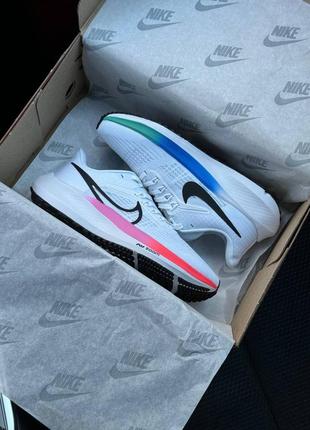 Женские кроссовки nike air zoom white white black rainbow7 фото