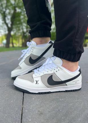 Кросівки nike sb dunk low x louis vuitton grey black1 фото