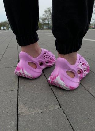 Женские разовые шлепанцы-сланцы yeezy foam runner pink кроссовки6 фото