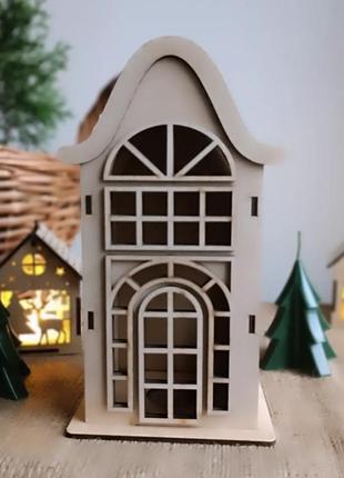 Новорічний декор з дерева, будиночок 22 см. різдвяний нічник5 фото