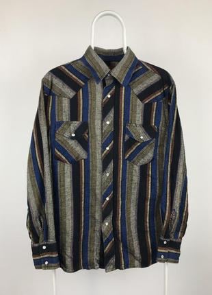 Винтажная рубашка с длинным рукавом wrangler western shirts vintage