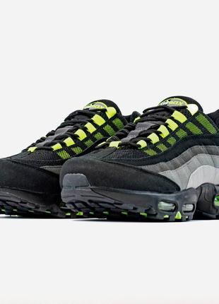 Чоловічі кросівки nike air max 95 black grey green4 фото