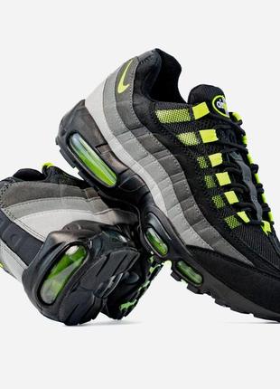 Чоловічі кросівки nike air max 95 black grey green1 фото