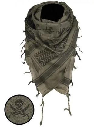 Шарф — шемаг тактичний — арафатка shemagh 110x110cm skull олив...