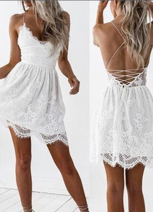 ..кружевное белое платье для особого случая гипюровое роскошное кружево супер качество!!!1 фото