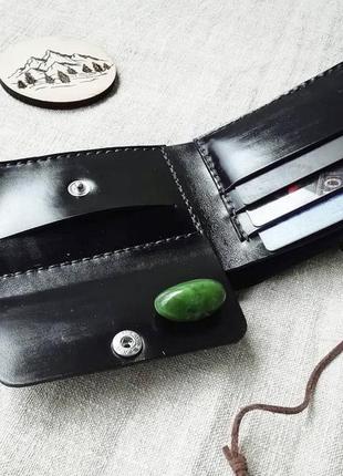 Шкіряний гаманець, гаманець чоловічий, коричневий гаманець з шкіри, гаманець з відділенням для монет3 фото