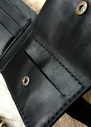 Шкіряний гаманець, гаманець чоловічий, коричневий гаманець з шкіри, гаманець з відділенням для монет4 фото