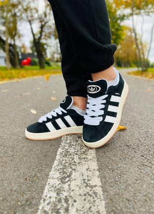 Кросівки adidas campus black white8 фото