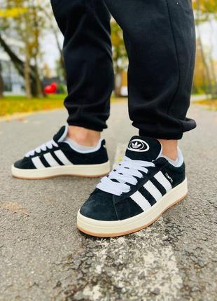 Кроссовки adidas campus black white9 фото