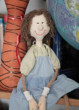 Текстильная кукла ручной работы "traveldoll"4 фото
