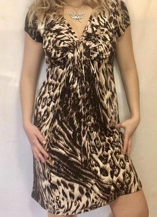 Винтажное леопардовое платье