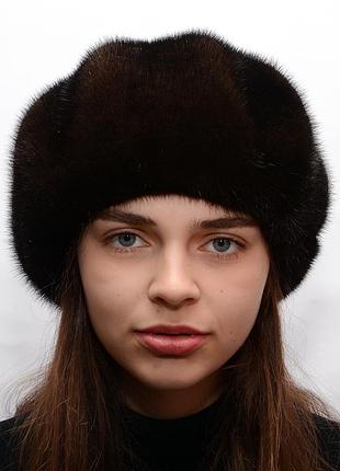 Зимовий жіночий норковий бере фалди