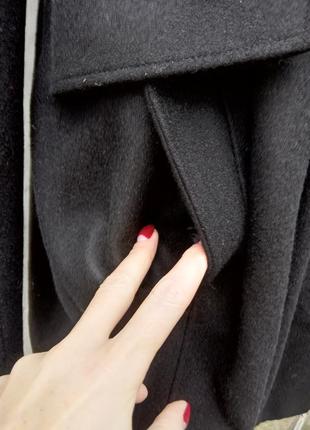 Стильне цікаве чорне вовняне пальто з защипами і складки etul ❤️3 фото