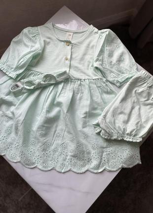Платье hm, набор на девочку 2/3 года, связанный шорты платья6 фото