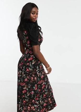 Черное платье с цветочным принтом 46 48 размер oasis5 фото