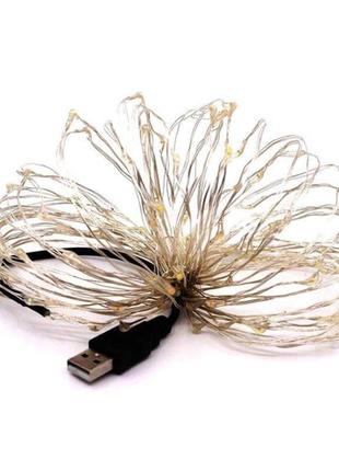 Світлодіодна гірлянда usb led крапля роси на дроті 5 м на 50 л...