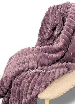 Теплий плюшевий плед шарпей фіолетовий євро 210х2302 фото