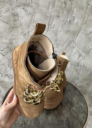 Жіночі замшеві черевики євро зима руді magza туреччина 37р.2 фото