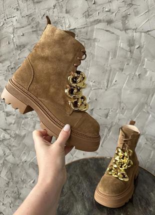 Жіночі замшеві черевики євро зима руді magza туреччина 37р.4 фото