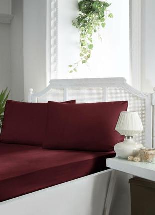 First choice satin fitted sheet sf-110 bordo сатинове простира...